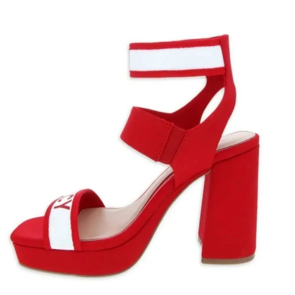 BRAND NEW JUICY COUTURE WOMEN'S GLISTEN PLATFORM STRETCH HEEL SANDALS G1